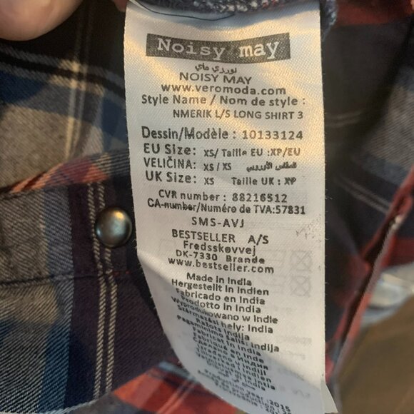 Noisy May - Vero Moda - Women's Plaid Long Shirt Size XS - Picture 8 of 8